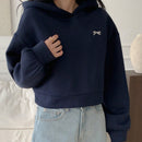 Dazy sudadera con capucha de manga larga y hombros caidos, de corte suelto y estilo casual con estampado de mariposas, para otono