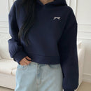 Dazy sudadera con capucha de manga larga y hombros caidos, de corte suelto y estilo casual con estampado de mariposas, para otono