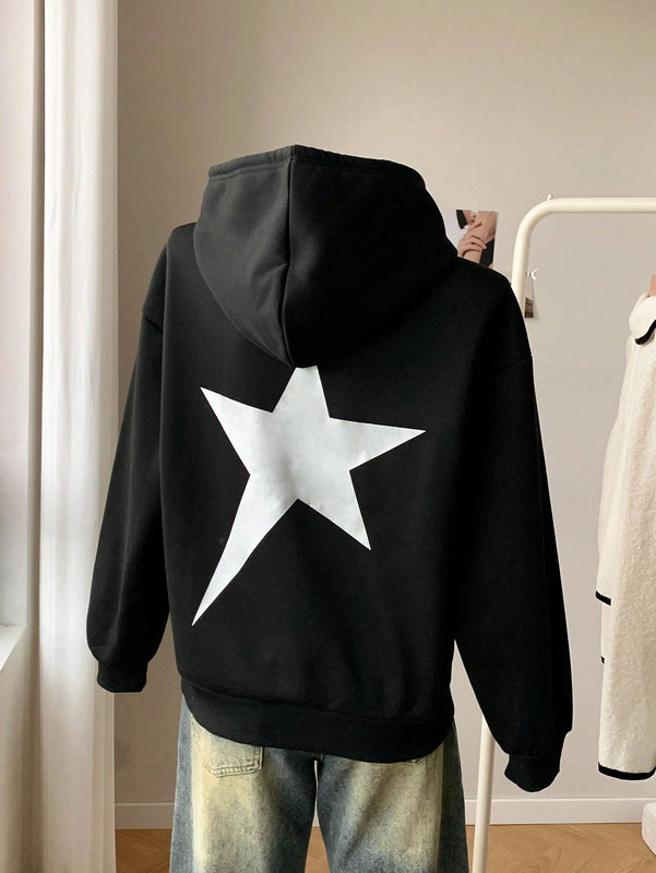 Ezwear sudadera holgada con grafico impreso "cute but psycho" de estilo minimalista casual, apta para otono e invierno