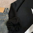 Ezwear sudadera holgada con grafico impreso "cute but psycho" de estilo minimalista casual, apta para otono e invierno