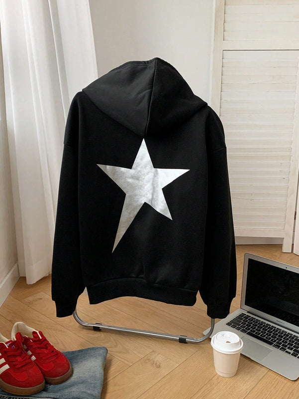 Ezwear sudadera holgada con grafico impreso "cute but psycho" de estilo minimalista casual, apta para otono e invierno