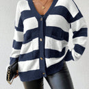 Essnce nueva moda sueter de lana de imitacion de vison con rayas para mujer, otono/invierno