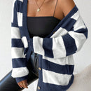 Essnce nueva moda sueter de lana de imitacion de vison con rayas para mujer, otono/invierno