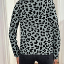 Lune cardigan de mujer con estampado de leopardo, cuello en v, manga larga y abotonadura sencilla, para otono/invierno