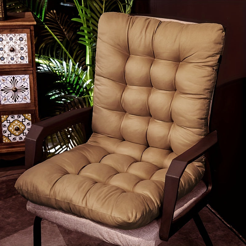 Cojín Ergonómico para Silla con Soporte de Espalda Integrado - Almohadilla de Asiento de Poliéster Suave y Transpirable para Sillas de Oficina y Comedor, Fácil de Limpiar - Disponible en Gris, Verde, Azul, Amarillo