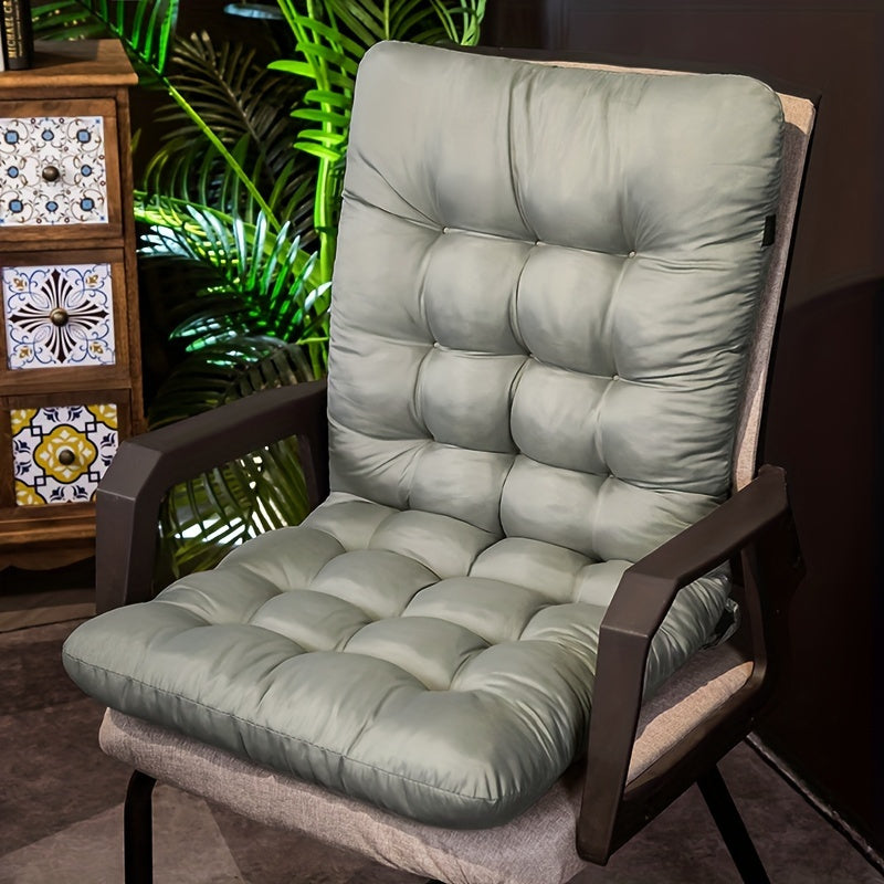 Cojín Ergonómico para Silla con Soporte de Espalda Integrado - Almohadilla de Asiento de Poliéster Suave y Transpirable para Sillas de Oficina y Comedor, Fácil de Limpiar - Disponible en Gris, Verde, Azul, Amarillo