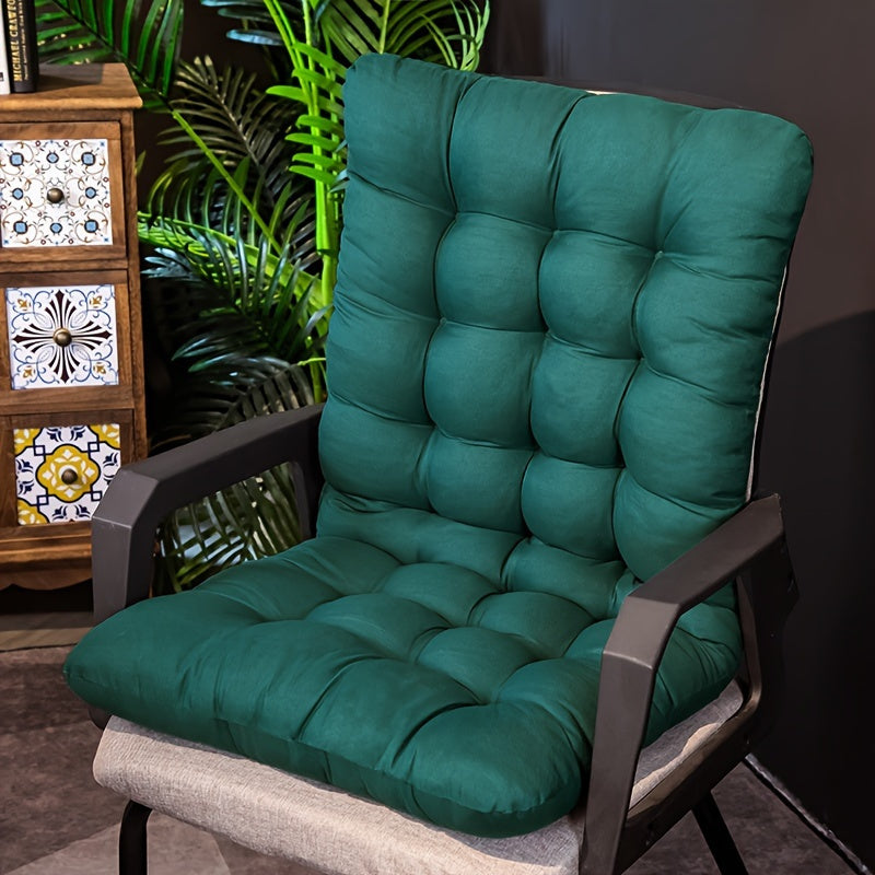 Cojín Ergonómico para Silla con Soporte de Espalda Integrado - Almohadilla de Asiento de Poliéster Suave y Transpirable para Sillas de Oficina y Comedor, Fácil de Limpiar - Disponible en Gris, Verde, Azul, Amarillo