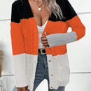 Lune cardigan con parches de colores contrastantes, informal y de moda para uso diario