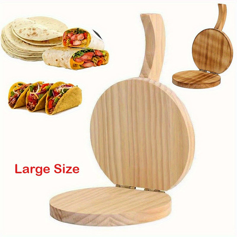 Prenta de Tortillas de Madera Sólida de 5.9 Pulgadas para Cocinas de RV - Tortillera Mexicana Manual con Mango Ergonómico, Superficie Grande para Prendas Caseras, Roti, Burritos y Pasteles - Herramienta de Cocina Portátil No Eléctrica, Fabricante de Tort