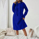 Essnce 1 pieza vestido-sudadera con capucha de felpa de manga larga con cordon de mujer, casual, para otono/invierno