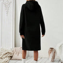 Essnce 1 pieza vestido-sudadera con capucha de felpa de manga larga con cordon de mujer, casual, para otono/invierno