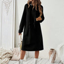 Essnce 1 pieza vestido-sudadera con capucha de felpa de manga larga con cordon de mujer, casual, para otono/invierno