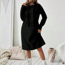 Essnce 1 pieza vestido-sudadera con capucha de felpa de manga larga con cordon de mujer, casual, para otono/invierno