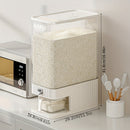 Dispensador de arroz hermético LDQ de 1 pieza - Contenedor de almacenamiento de granos de PP de gran capacidad de 10 kg con taza medidora - Dispensador de alimentos secos a prueba de humedad para arroz, frijoles, maíz - No se necesita electricidad