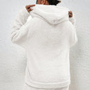 Frenchy sudadera con capucha de forro polar de peluche de unicolor informal para mujer para otono/invierno
