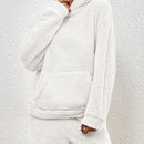 Frenchy sudadera con capucha de forro polar de peluche de unicolor informal para mujer para otono/invierno