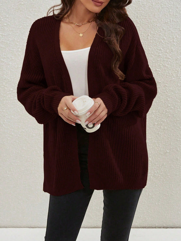 Cardigan holgado casual con abertura lateral y mangas tipo dolman, para primavera/otono