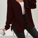 Cardigan holgado casual con abertura lateral y mangas tipo dolman, para primavera/otono