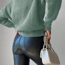 Cardigan casual de un solo botonadura de mangas largas y hombros caidos de unicolor para mujer, otono/invierno