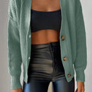 Cardigan informal de mujer con hombros caidos, de un solo color, con botones y suelto