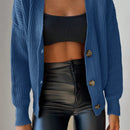 Cardigan casual de un solo botonadura de mangas largas y hombros caidos de unicolor para mujer, otono/invierno