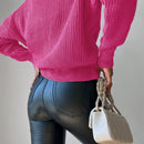 Cardigan casual de un solo botonadura de mangas largas y hombros caidos de unicolor para mujer, otono/invierno