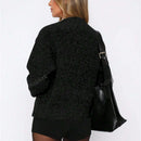 Chaqueta tipo cardigan de punto para mujer de otono/invierno, prenda exterior de moda minimalista casual, parte superior multiusos