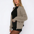 Chaqueta tipo cardigan de punto para mujer de otono/invierno, prenda exterior de moda minimalista casual, parte superior multiusos