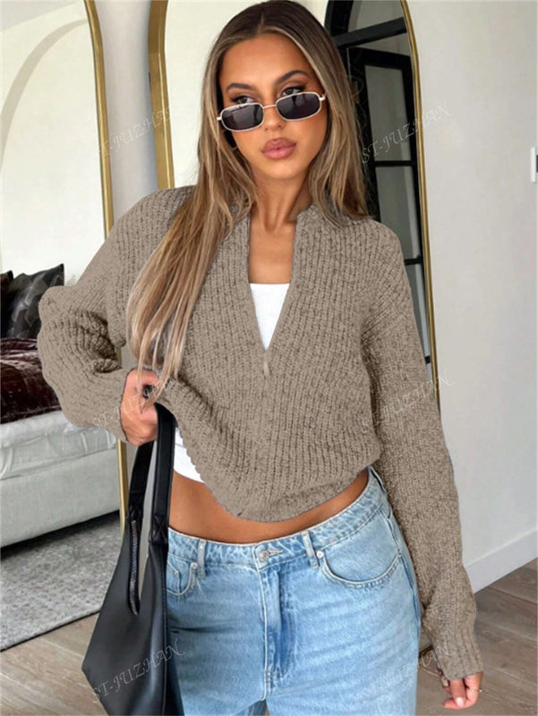 Chaqueta tipo cardigan de punto para mujer de otono/invierno, prenda exterior de moda minimalista casual, parte superior multiusos