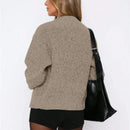 Chaqueta tipo cardigan de punto para mujer de otono/invierno, prenda exterior de moda minimalista casual, parte superior multiusos