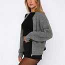 Chaqueta tipo cardigan de punto para mujer de otono/invierno, prenda exterior de moda minimalista casual, parte superior multiusos
