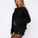 Chaqueta tipo cardigan de punto para mujer de otono/invierno, prenda exterior de moda minimalista casual, parte superior multiusos