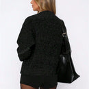 Chaqueta tipo cardigan de punto para mujer de otono/invierno, prenda exterior de moda minimalista casual, parte superior multiusos
