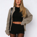 Chaqueta tipo cardigan de punto para mujer de otono/invierno, prenda exterior de moda minimalista casual, parte superior multiusos