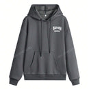 Sudadera con capucha informal y holgada para mujer con estampado de letra, manga larga, forro polar, disenada para un confort extremo, adecuada para usar en capas o sola para crear looks de moda, invierno