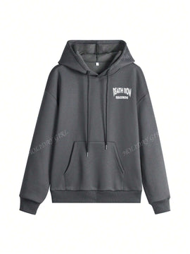 Sudadera con capucha informal y holgada para mujer con estampado de letra, manga larga, forro polar, disenada para un confort extremo, adecuada para usar en capas o sola para crear looks de moda, invierno