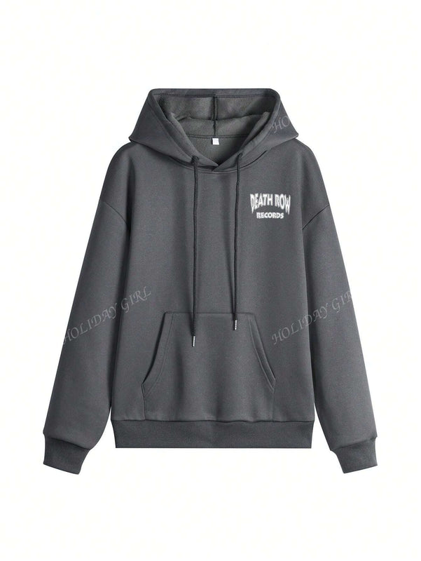Sudadera con capucha informal y holgada para mujer con estampado de letra, manga larga, forro polar, disenada para un confort extremo, adecuada para usar en capas o sola para crear looks de moda, invierno