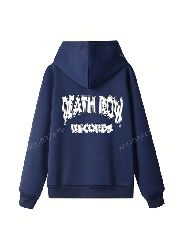 Sudadera con capucha informal y holgada para mujer con estampado de letra, manga larga, forro polar, disenada para un confort extremo, adecuada para usar en capas o sola para crear looks de moda, invierno