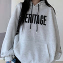 Dazy sudadera con capucha casual holgada de manga larga y hombros caidos con estampado de letras, ropa de calle de otono para mujer