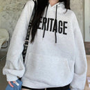 Dazy sudadera con capucha casual holgada de manga larga y hombros caidos con estampado de letras, ropa de calle de otono para mujer