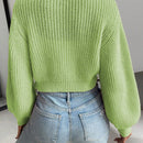 Moosta cardigan holgado de mujer con mangas farol, hombros caidos y bordado de fresa de estilo casual