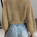Moosta cardigan holgado de mujer con mangas farol, hombros caidos y bordado de fresa de estilo casual