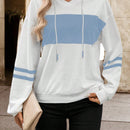 Lune sudadera con capucha de manga larga y hombros caidos para mujer, estampado floral minimalista y holgado, otono