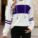 Lune sudadera con capucha de manga larga y hombros caidos para mujer, estampado floral minimalista y holgado, otono
