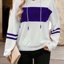 Lune sudadera con capucha de manga larga y hombros caidos para mujer, estampado floral minimalista y holgado, otono