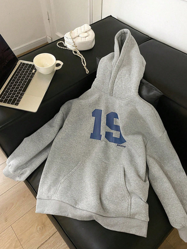 Dazy sudadera con capucha de felpa casual y holgada para mujeres