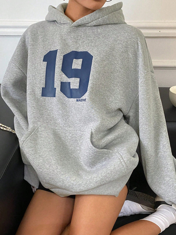 Dazy sudadera con capucha de felpa casual y holgada para mujeres