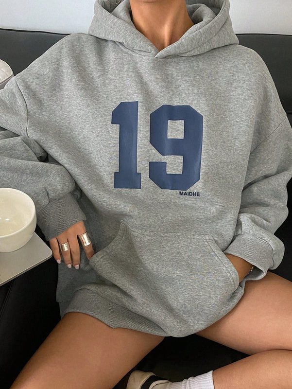 Dazy sudadera con capucha de felpa casual y holgada para mujeres