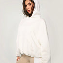 Athiral sudadera con capucha de unicolor y manga larga casual con bolsillos para mujer