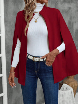 Emery rose abrigo de lana con estilo de capa elegante de unicolor para dama, para otono/invierno